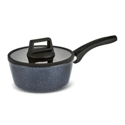 Outlet Aqua Granite Non-Stick Induction Saucepan & Lid, 18cm, Blue Pans