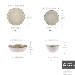 Online Aria 24-Piece Reactive Glaze Dinner Set for 6 People, Beige See All Dinner Sets|Reactive Glaze Dinner Sets