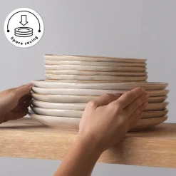 Online Aria 24-Piece Reactive Glaze Dinner Set for 6 People, Beige See All Dinner Sets|Reactive Glaze Dinner Sets