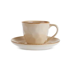 Sale Aria Reactive Glaze Tea Cup and Saucer, 230ml, Beige Tea Set