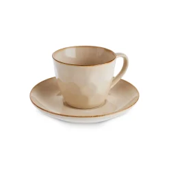 Sale Aria Reactive Glaze Tea Cup and Saucer, 230ml, Beige Tea Set
