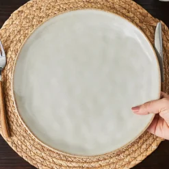 New Aria Reactive Glaze Dinner Plate, 27cm, Beige Dinner Plates