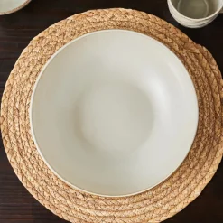 Outlet Aria Reactive Glaze Serving Bowl, 27cm, Beige Bowls