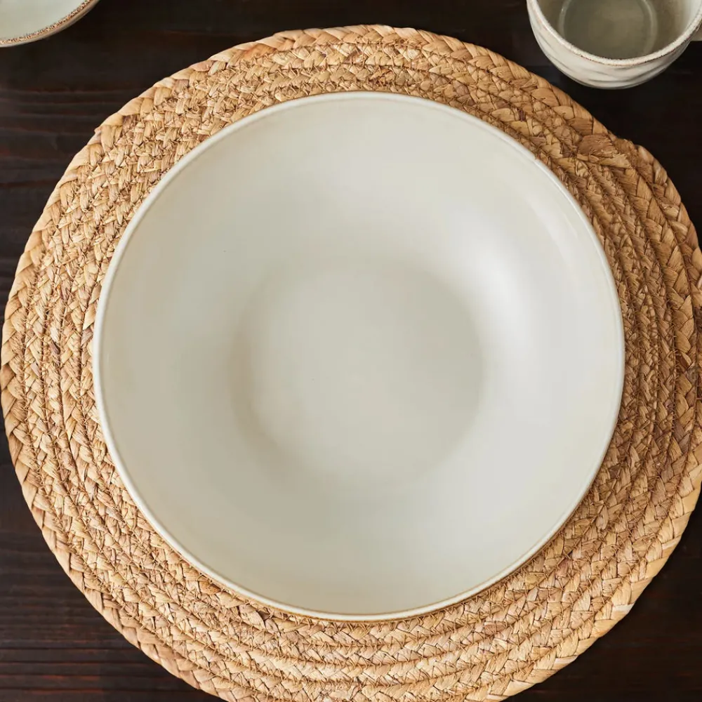 Outlet Aria Reactive Glaze Serving Bowl, 27cm, Beige Bowls