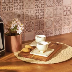 Outlet Art Deco 4 Piece Porcelain Espresso Turkish Coffee Cup Set for 2 People, 90ml, Gold White Espresso & Turkish Coffee Cup Sets