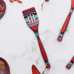 Best Bailando Pakka Wood Slotted Turner, 30cm, Red Multi Kitchen Utensils
