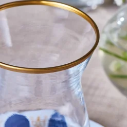 Clearance Belem 12-Piece Glass Turkish Tea Set for 6 People, 132ml, Navy Turkish Tea Sets