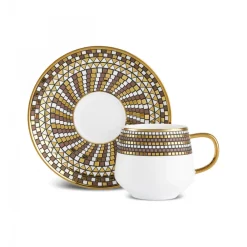 Belgin 4-Piece Glass Tea Cup and Saucer, 220ml, Multi Tea Set