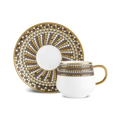 Belgin 4-Piece Glass Tea Cup and Saucer, 220ml, Multi Tea Set