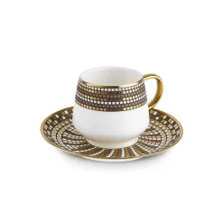 Hot Belgin 12-Piece Porcelain Espresso Turkish Coffee Cup for 6 People, 90ml, Blue Espresso & Turkish Coffee Cup Sets