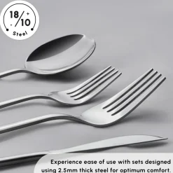 Outlet Bella Stainless Steel 24-Piece Cutlery Set for 6 People, Silver Cutlery Sets