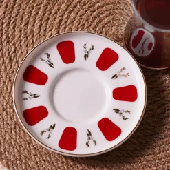 Outlet Bergamot Ceramic Saucer, 12cm, White Turkish Tea Sets