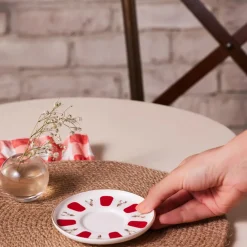 Outlet Bergamot Ceramic Saucer, 12cm, White Turkish Tea Sets