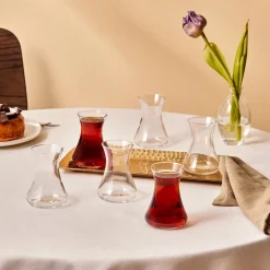 Clearance Beykoz 6-Piece Tea Glass Set for 6 People, 90ml Turkish Tea Sets