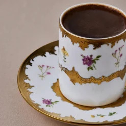 Hot Bihter 12-Piece Bone China Espresso Turkish Coffee Cup for 6 People, 90ml, Multi Espresso & Turkish Coffee Cup Sets