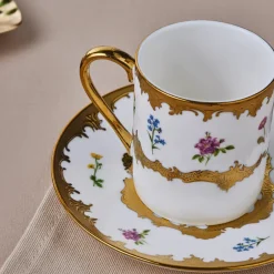 Hot Bihter 12-Piece Bone China Espresso Turkish Coffee Cup for 6 People, 90ml, Multi Espresso & Turkish Coffee Cup Sets