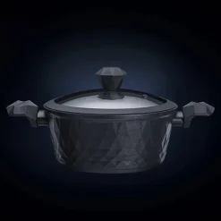 Best BioDiamond Non-Stick Antibacterial Handle Induction Stockpot with Lid, 24cm, Black Induction Cookware|Pots