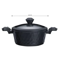 Best BioDiamond Non-Stick Antibacterial Handle Induction Stockpot with Lid, 24cm, Black Induction Cookware|Pots