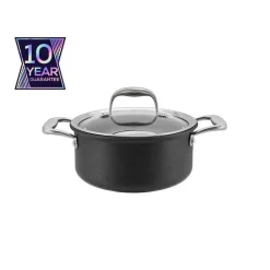 Clearance BioDiamond Pro Non-Stick Induction Stockpot with Lid, 20cm, Black Induction Cookware|Pots