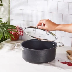 Online BioDiamond Pro Non-Stick Induction Stockpot with Lid, 24cm, Black Pots|Induction Cookware