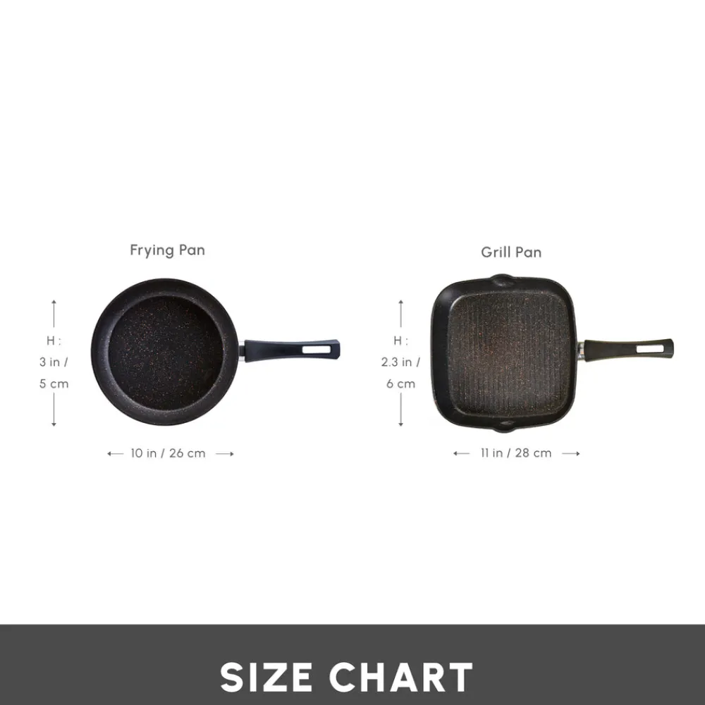 Best Blackgold Biogranite 2-Piece Induction Pan-Grill Set, Pan Sets|Induction Cookware