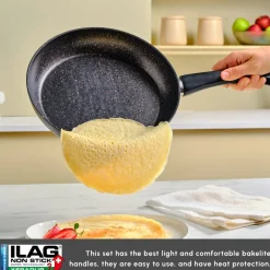 Best Blackgold Biogranite 2-Piece Induction Pan-Grill Set, Pan Sets|Induction Cookware