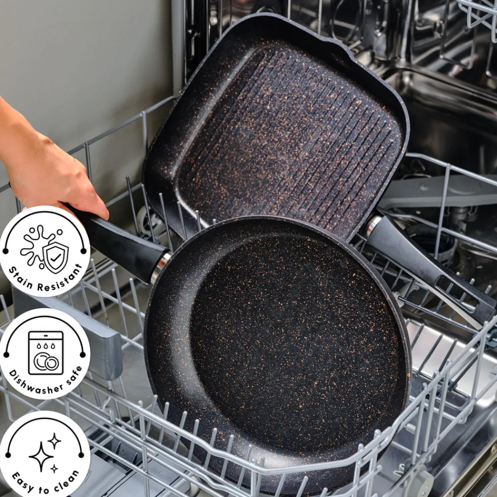 Best Blackgold Biogranite 2-Piece Induction Pan-Grill Set, Pan Sets|Induction Cookware