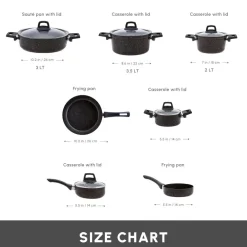 Blackgold Biogranite 12-Piece Non-Stick Cookware Set, Biogranite Cookware Sets