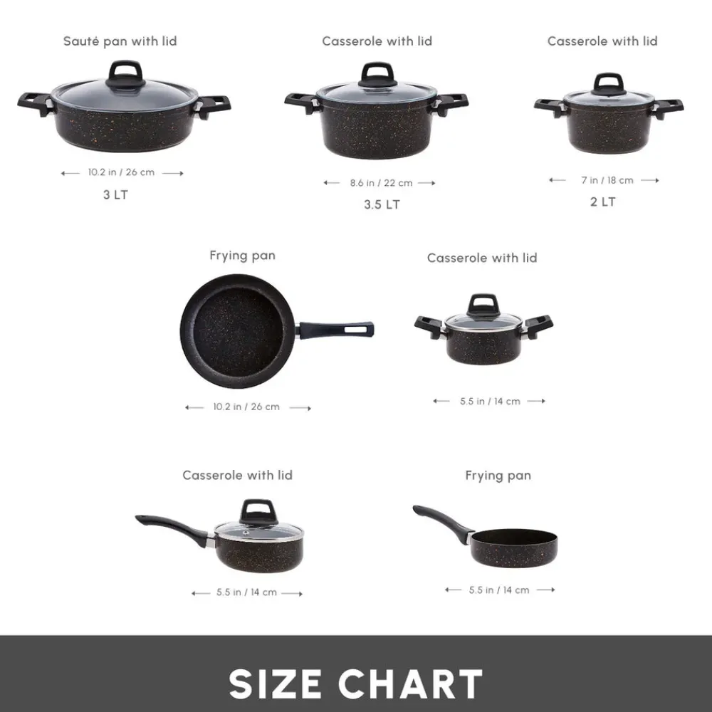 Blackgold Biogranite 12-Piece Non-Stick Cookware Set, Biogranite Cookware Sets