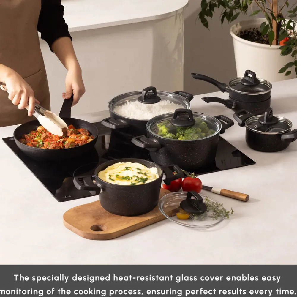 Blackgold Biogranite 12-Piece Non-Stick Cookware Set, Biogranite Cookware Sets