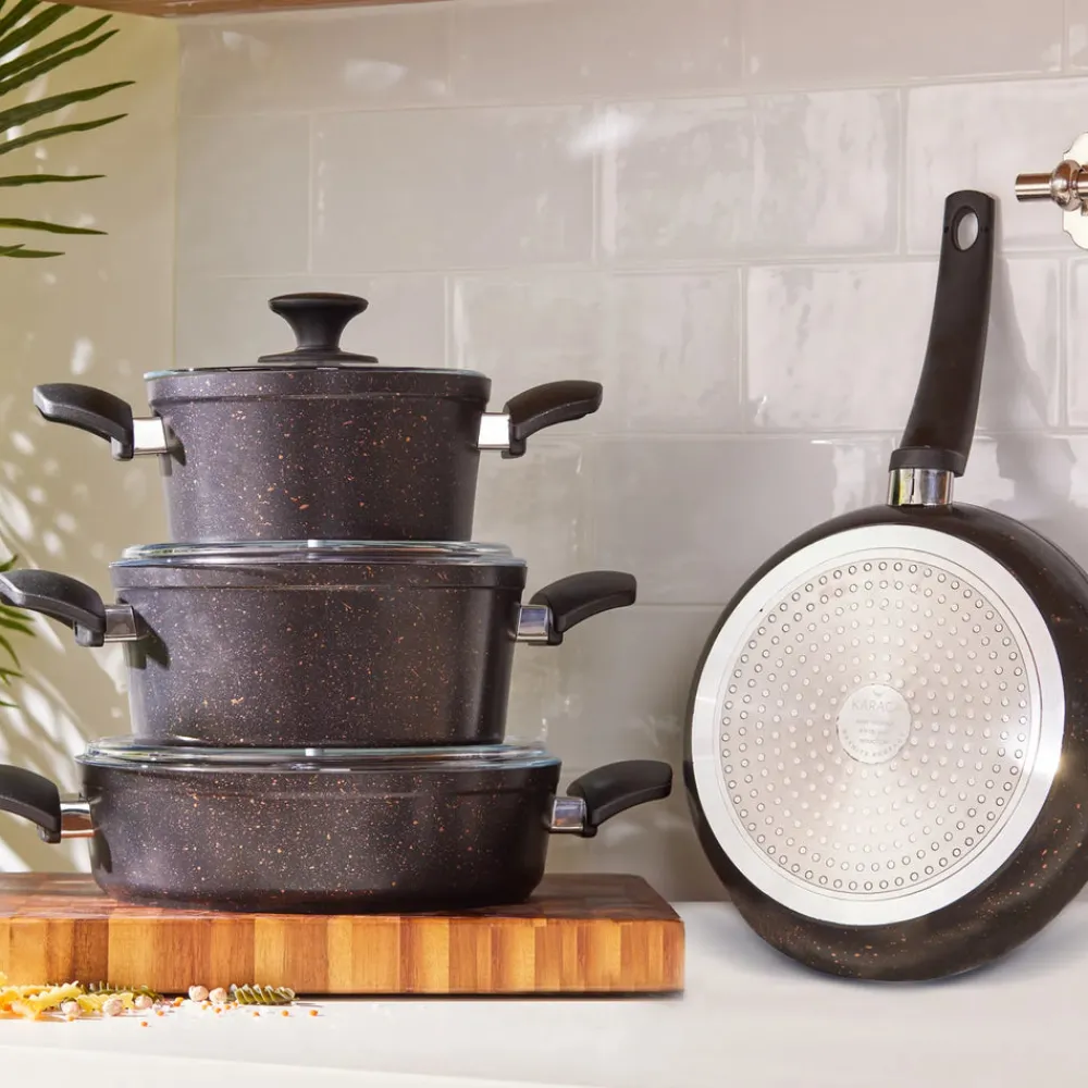 Blackgold Biogranite 7-Piece Non-Stick Induction Cookware Set, Induction Cookware|Biogranite Cookware Sets