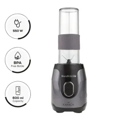 Discount Blendfit Go Personal Smoothie Blender, 2x 600ml Bottle, 550W, Anthracite Blenders