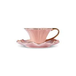 Online Bliss 12-Piece Porcelain Turkish Coffee Cup Set for 6 People, 90ml, Pink Espresso & Turkish Coffee Cup Sets