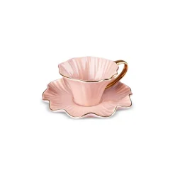 Online Bliss 12-Piece Porcelain Turkish Coffee Cup Set for 6 People, 90ml, Pink Espresso & Turkish Coffee Cup Sets