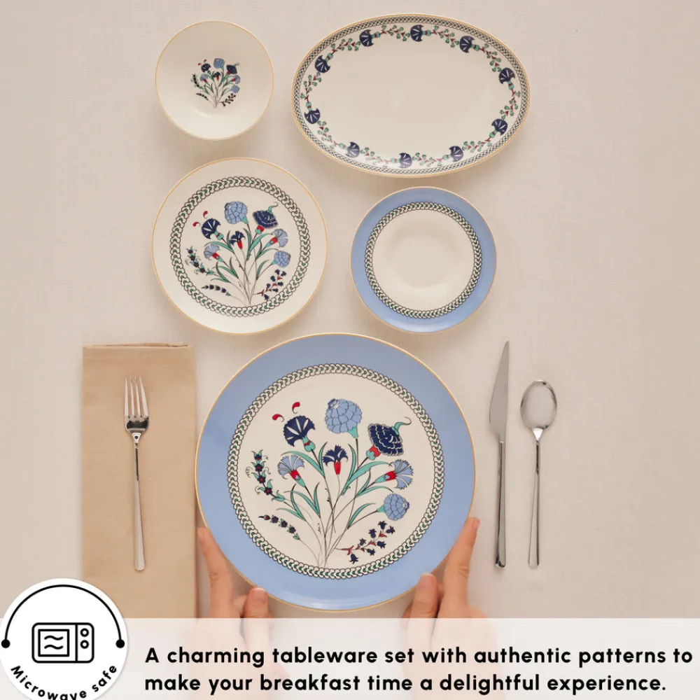 Clearance Bone China Blue Clove 26-Piece Serveware Set for 6 People, Multi See All Serveware Sets|Forever Bone China Serveware Sets