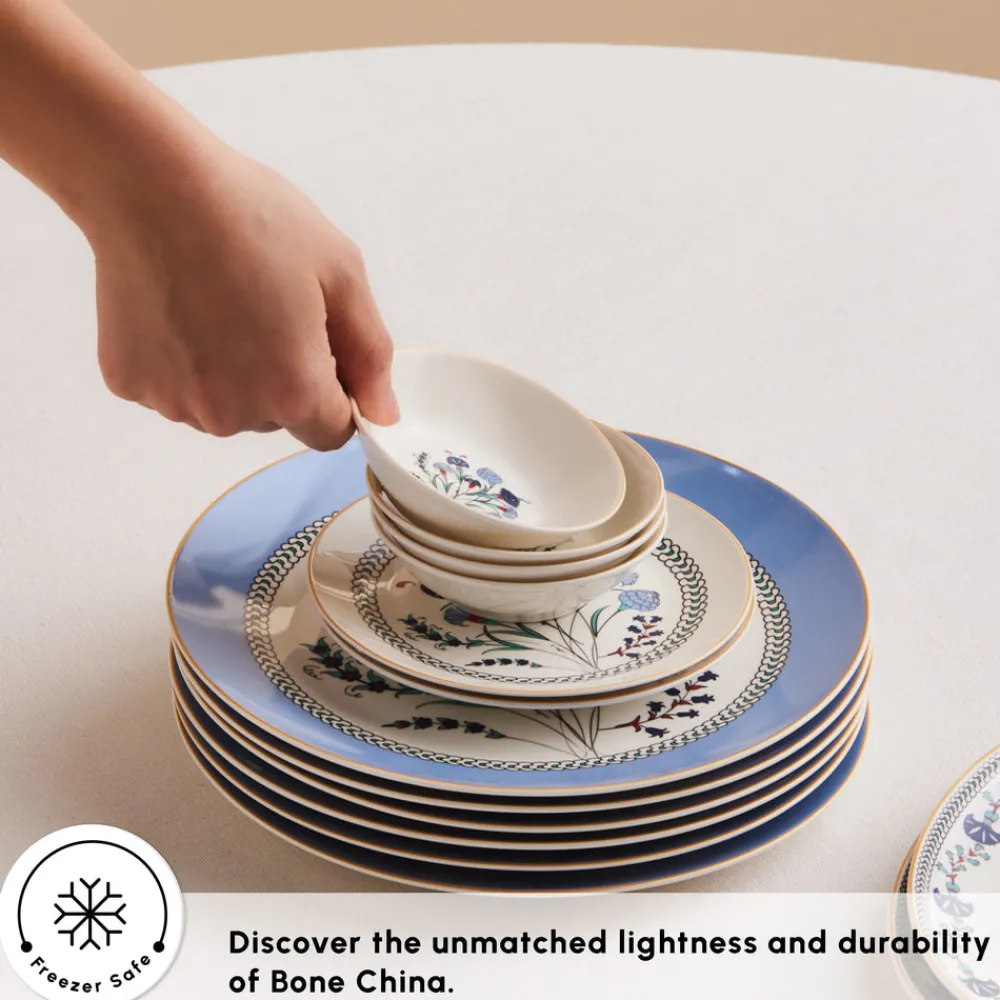 Clearance Bone China Blue Clove 26-Piece Serveware Set for 6 People, Multi See All Serveware Sets|Forever Bone China Serveware Sets