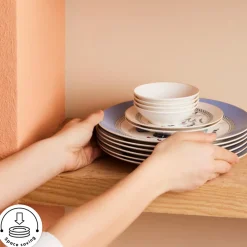 Clearance Bone China Blue Clove 26-Piece Serveware Set for 6 People, Multi See All Serveware Sets|Forever Bone China Serveware Sets