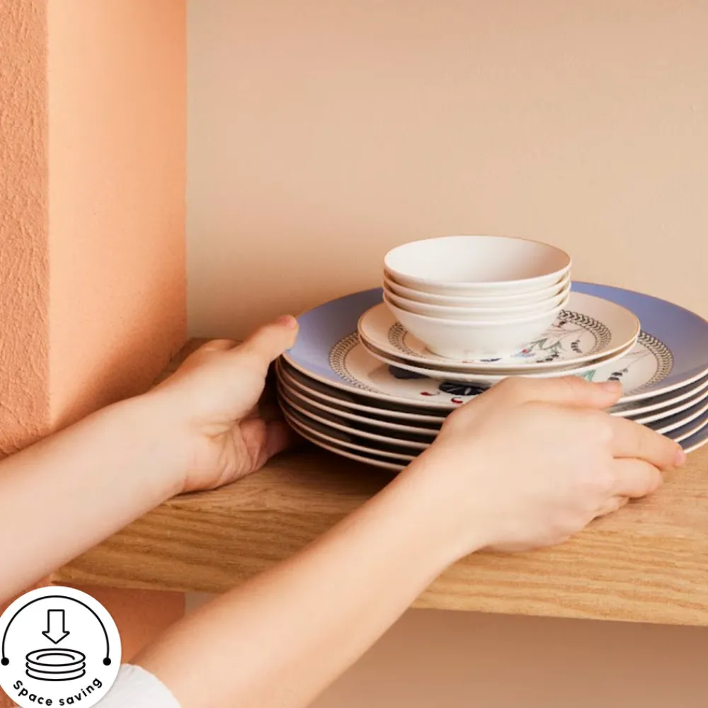 Clearance Bone China Blue Clove 26-Piece Serveware Set for 6 People, Multi See All Serveware Sets|Forever Bone China Serveware Sets