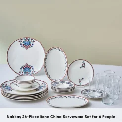 Online Bone China Nakkaş 26-Piece Serveware Set for 6 People, Multi See All Serveware Sets|Forever Bone China Serveware Sets