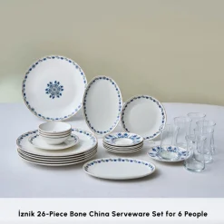 New Bone China İznik 26-Piece Serveware Set for 6 People, Multi See All Serveware Sets|Forever Bone China Serveware Sets