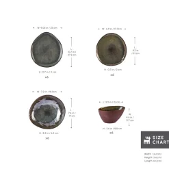 Hot Bonn 24-Piece Reactive Glaze Dinner Set for 6 People, Multi See All Dinner Sets|Reactive Glaze Dinner Sets