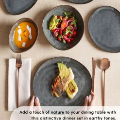 Hot Bonn 24-Piece Reactive Glaze Dinner Set for 6 People, Multi See All Dinner Sets|Reactive Glaze Dinner Sets