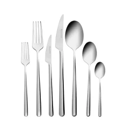 Discount Boreas 84-Piece Stainless Steel Cutlery Set for 12 People, Silver Cutlery Sets