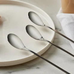 Discount Boreas 4-Piece Stainless Steel Latte Spoon, Silver Cutlery Sets