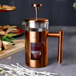 New Borosilicate Glass Copper French Press, 350ml, Copper Silver French Press