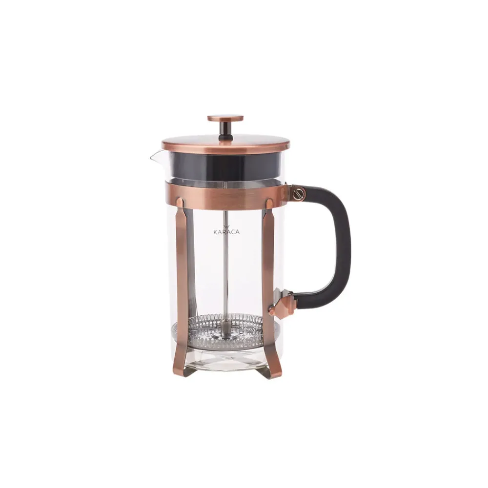 Clearance Borosilicate Glass Brushed Copper French Press, 1000ml, Copper Black French Press