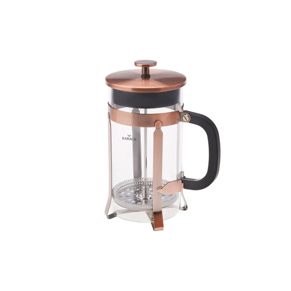 Clearance Borosilicate Glass Brushed Copper French Press, 1000ml, Copper Black French Press