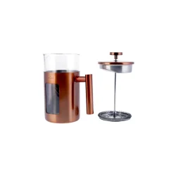 Outlet Borosilicate Glass Copper French Press, 1000ml, Copper Silver French Press