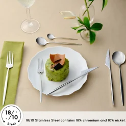 Sale Braga 84-Piece Stainless Steel Cutlery Set for 12 People, Platin Cutlery Sets