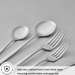 Sale Braga 84-Piece Stainless Steel Cutlery Set for 12 People, Platin Cutlery Sets